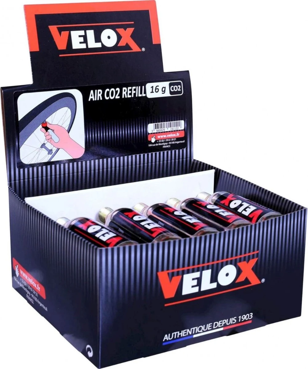 Velox 15 Stuks CO2 Patronen 16g Met Draad 3 Velox 15 Stuks CO2 Patronen 16g Met Draad