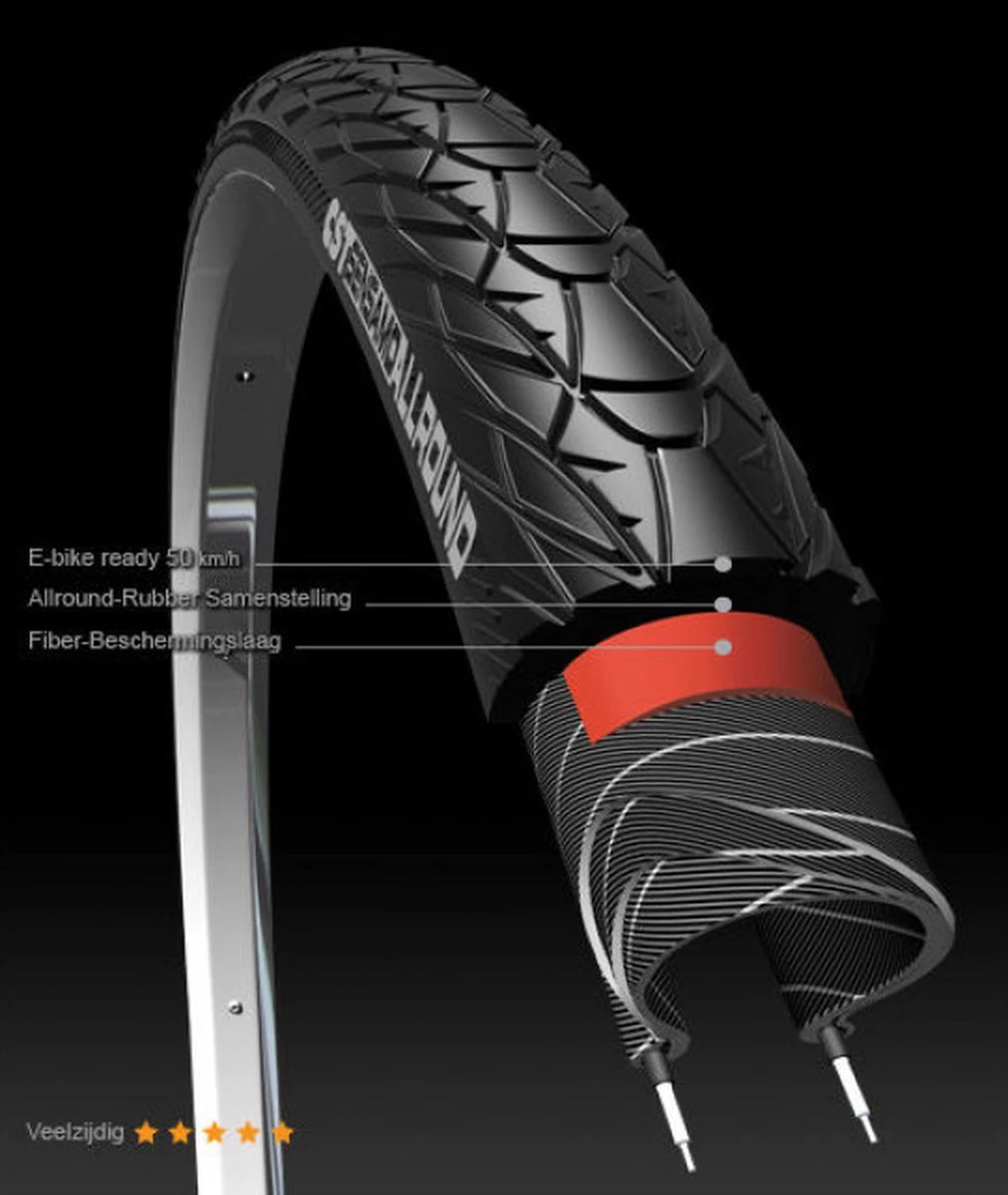 CST Classic Allround Buitenband 28x1 5/8x 1 3/8 (37-622) Zwart 4 CST Classic Allround Buitenband 28x1 5/8x 1 3/8 (37-622) Zwart - Afbeelding 2