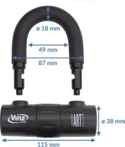 VINZ Dinara Schijfremslot / Motorslot / Scooterslot ART4 - Zwart -Fietswereld Verkoop 1026x1200