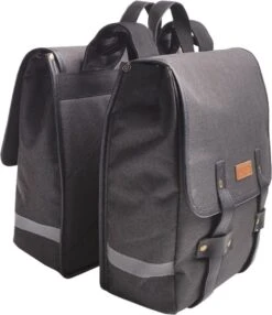 Dubbele Fietstas Grijs/zwart - Kleine Fietstas Dubbel - Fietstassen Waterdicht - 23 Liter - Fluorescerend - Stevige Fietstas -Fietswereld Verkoop 1035x1200