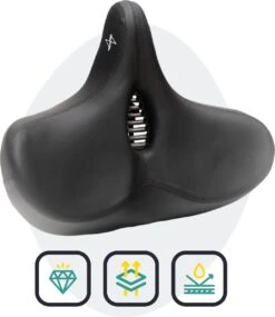 Voltano City XXXL Fietszadel Met Uitsparing – Unisex Extra Breed Fietszadel – Tegen Zadelpijn – 100% Waterdicht – Incl. Gratis Zadelstrop - Zwart 14 Voltano City XXXL Fietszadel Met Uitsparing – Unisex Extra Breed Fietszadel – Tegen Zadelpijn – 100% Waterdicht – Incl. Gratis Zadelstrop - Zwart -Fietswereld Verkoop 1039x1200 1