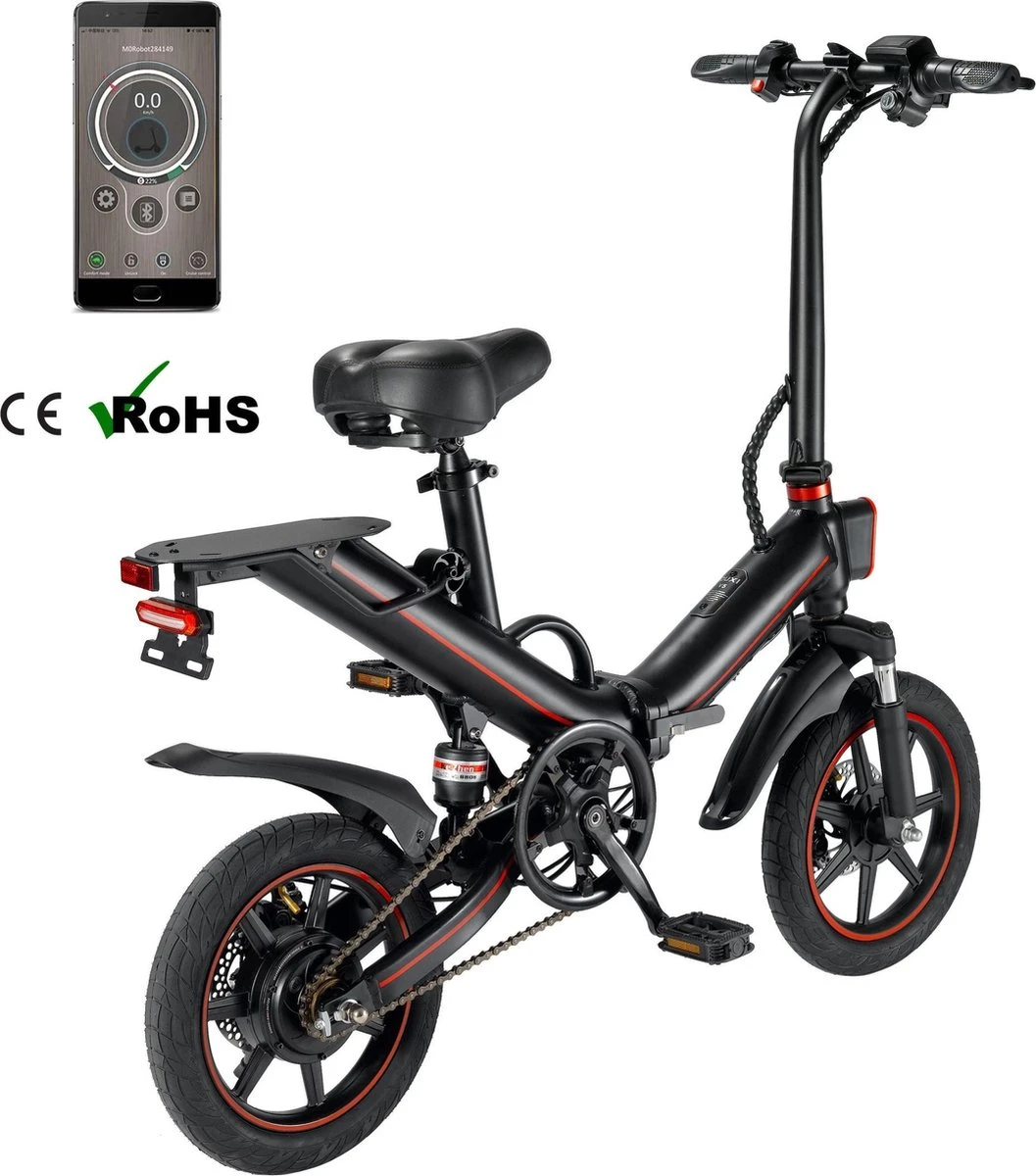 OUXI - V5 - 16 Inch - Elektrische Fiets - E Bike - Elektrische Vouwfiets - APP IOS/ Android - 500W Motor - 15Ah Lithuim Ion Batterij - Zwart 14 OUXI - V5 - 16 Inch - Elektrische Fiets - E Bike - Elektrische Vouwfiets - APP IOS/ Android - 500W Motor - 15Ah Lithuim Ion Batterij - Zwart - Afbeelding 12
