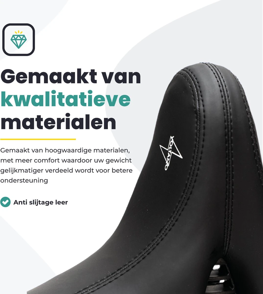Voltano City XXXL Fietszadel Met Uitsparing – Unisex Extra Breed Fietszadel – Tegen Zadelpijn – 100% Waterdicht – Incl. Gratis Zadelstrop - Zwart 9 Voltano City XXXL Fietszadel Met Uitsparing – Unisex Extra Breed Fietszadel – Tegen Zadelpijn – 100% Waterdicht – Incl. Gratis Zadelstrop - Zwart - Afbeelding 7