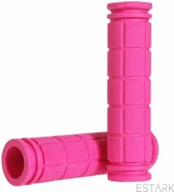 Merkloos ESTARK® - Fietshandvatten - Handvatten - Universeel - Fiets – Mountainbike – Professioneel - Grips - Extra Grip – Fietshandvaten -Handvaten - Handig Te Monteren - Anti-slip – Fietsen – Stuur – Bikegrips – Stevig - Rubber Roze - (R-roze)