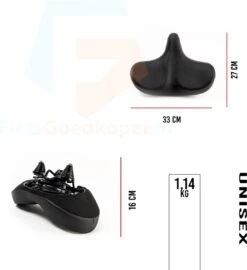 Voltano City XXXL Fietszadel – Unisex Extra Breed Fietszadel – Tegen Zadelpijn – 100% Waterdicht – Incl. Gratis Zadelstrop - Zwart -Fietswereld Verkoop 1099x1200 2