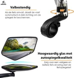 BikePro Verstelbare Fietsspiegel Set Incl. Reflectoren - Links & Rechts - Achteruitkijkspiegel Fiets - Geschikt Voor E Bike, Fiets, Motor, Step -Fietswereld Verkoop 1138x1200 5