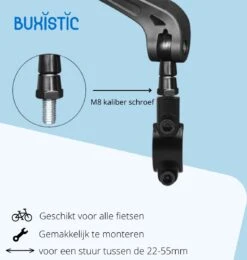 Merkloos Fietsspiegel - Set Van 2 - Links En Rechts - E Bike - Speed Pedelec - 360° Verstelbaar - Zwart - Achteruitkijkspiegel -Fietswereld Verkoop 1140x1200 3