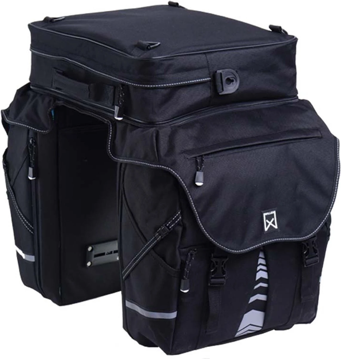 Willex Bagagetas XL 1200 - Dubbele Fietstas - 65 Liter - Zwart 3 Willex Bagagetas XL 1200 - Dubbele Fietstas - 65 Liter - Zwart