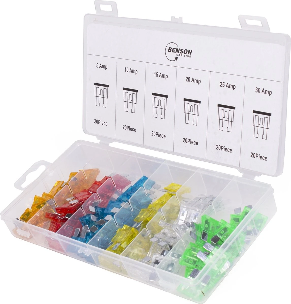 Benson Steekzekeringen Set - 120 Delig - Div Soorten AMP Zekeringen 3 Benson Steekzekeringen Set - 120 Delig - Div Soorten AMP Zekeringen