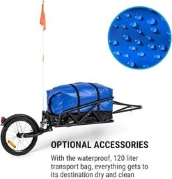 Klarfit Follower Fietsaanhanger Set - Fietskar 16" Luchtband - Aanhangwagen 35 Kg Belastbaarheid - Transporttas 120 Liter -Fietswereld Verkoop 1147x1200 2