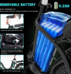 HITWAY Elektrische Fiets | 20" Opvouwbare Volwassen Vette Fiets | Batterij 36V/11,2Ah,Motor 250W, Max Bereik 35-90km | E Bike City -Fietswereld Verkoop 1149x1200