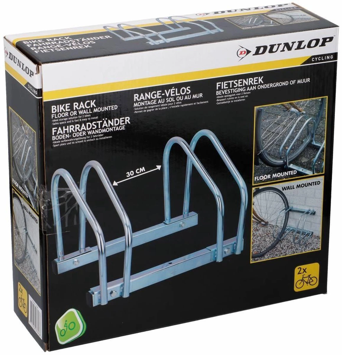 Dunlop Fietsenrek Voor 2 Fietsen - Aluminium - Voor Aan De Muur Of Op De Grond 11 Dunlop Fietsenrek Voor 2 Fietsen - Aluminium - Voor Aan De Muur Of Op De Grond - Afbeelding 9