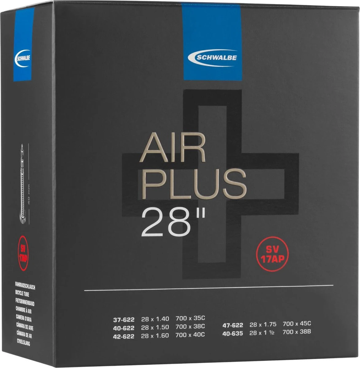 Schwalbe Binnenband 17ap 28 X 1.40/1.75 (40/47-622/635) Fv 40 Mm 3 Schwalbe Binnenband 17ap 28 X 1.40/1.75 (40/47-622/635) Fv 40 Mm