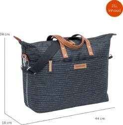 New Looxs Tendo Nomi Enkele Fietstas Laptoptas Shopper - 15 Inch Laptopvak - 21 Liter - Zwart -Fietswereld Verkoop 1175x1200