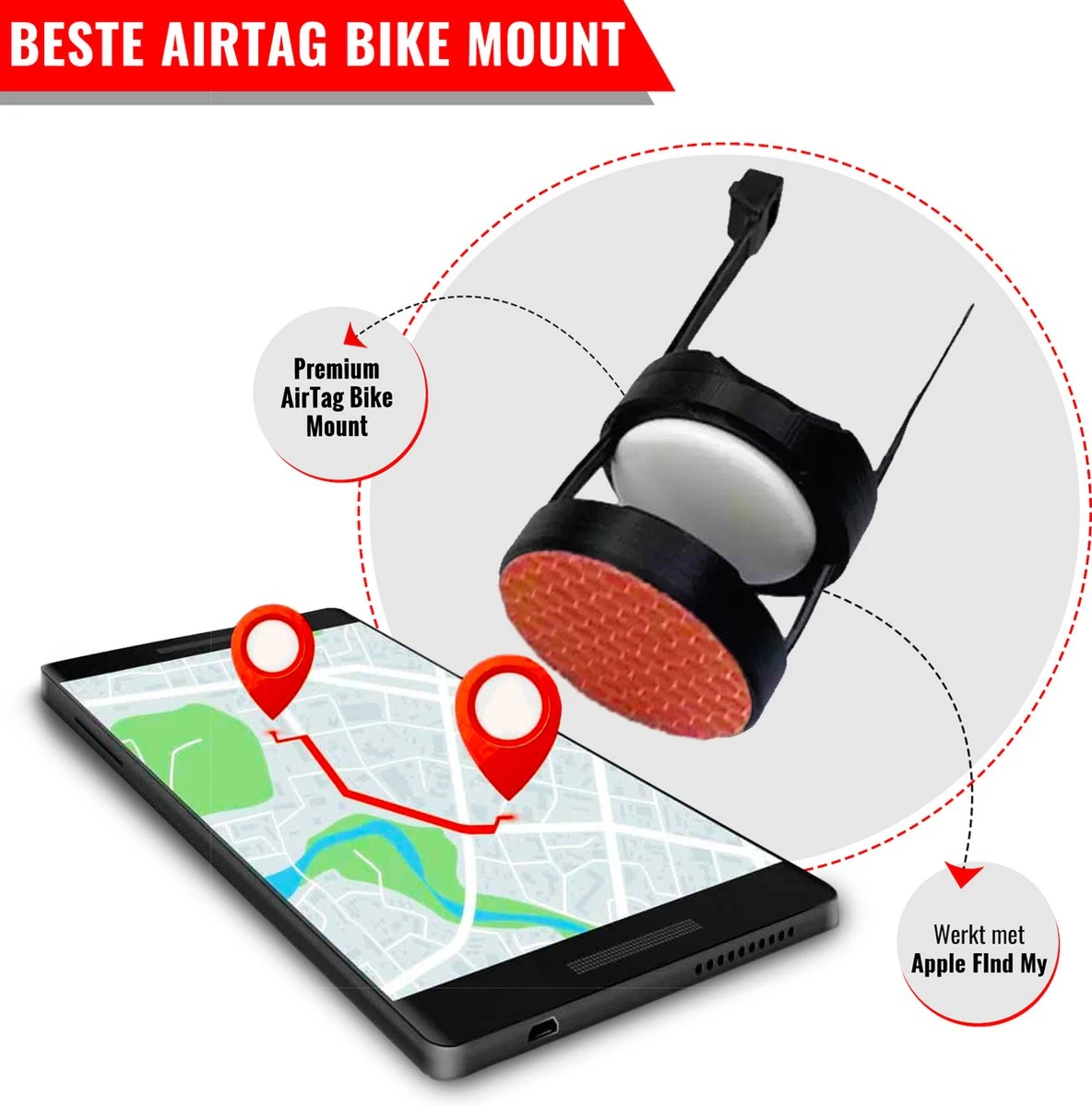 Airtag Bike Mount Compatibel Met Apple AirTag Fietsmontage Reflector Antidiefstal Tracering Zwart Montagegereedschap Fiets AppleAirtag AirTag Fiets 5 Airtag Bike Mount Compatibel Met Apple AirTag Fietsmontage Reflector Antidiefstal Tracering Zwart Montagegereedschap Fiets AppleAirtag AirTag Fiets - Afbeelding 3