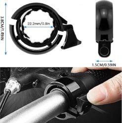 Fietsbel Voor 22mm Stuur - Mini Onzichtbare Bel - Voor MTB En Racefiets - Zwart -Fietswereld Verkoop 1184x1200 4