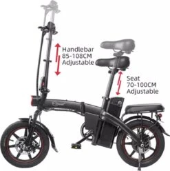 F-Wheel DYU A5 - Elektrische Vouwfiets - E Bike - 14 Inch - 7.5 Ah - 25km/u - Zwart -Fietswereld Verkoop 1193x1200