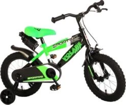 Volare Sportivo Kinderfiets - Jongens - 14 Inch - Neon Groen/Zwart - 95% Afgemonteerd -Fietswereld Verkoop 1200x1001