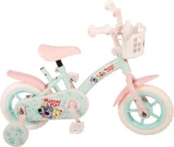 Volare Woezel & Pip Kinderfiets - Meisjes - 10 Inch - Mint Blauw/Roze - Doortrapper -Fietswereld Verkoop 1200x1014