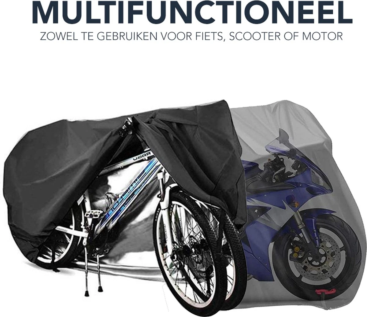 Achaté Fietshoes Universeel Voor Alle Fietsen En Scooters - Waterdicht 420D Oxford - Fiets Hoes Voor 1 Fiets - Incl. Opbergzak 6 Achaté Fietshoes Universeel Voor Alle Fietsen En Scooters - Waterdicht 420D Oxford - Fiets Hoes Voor 1 Fiets - Incl. Opbergzak - Afbeelding 4