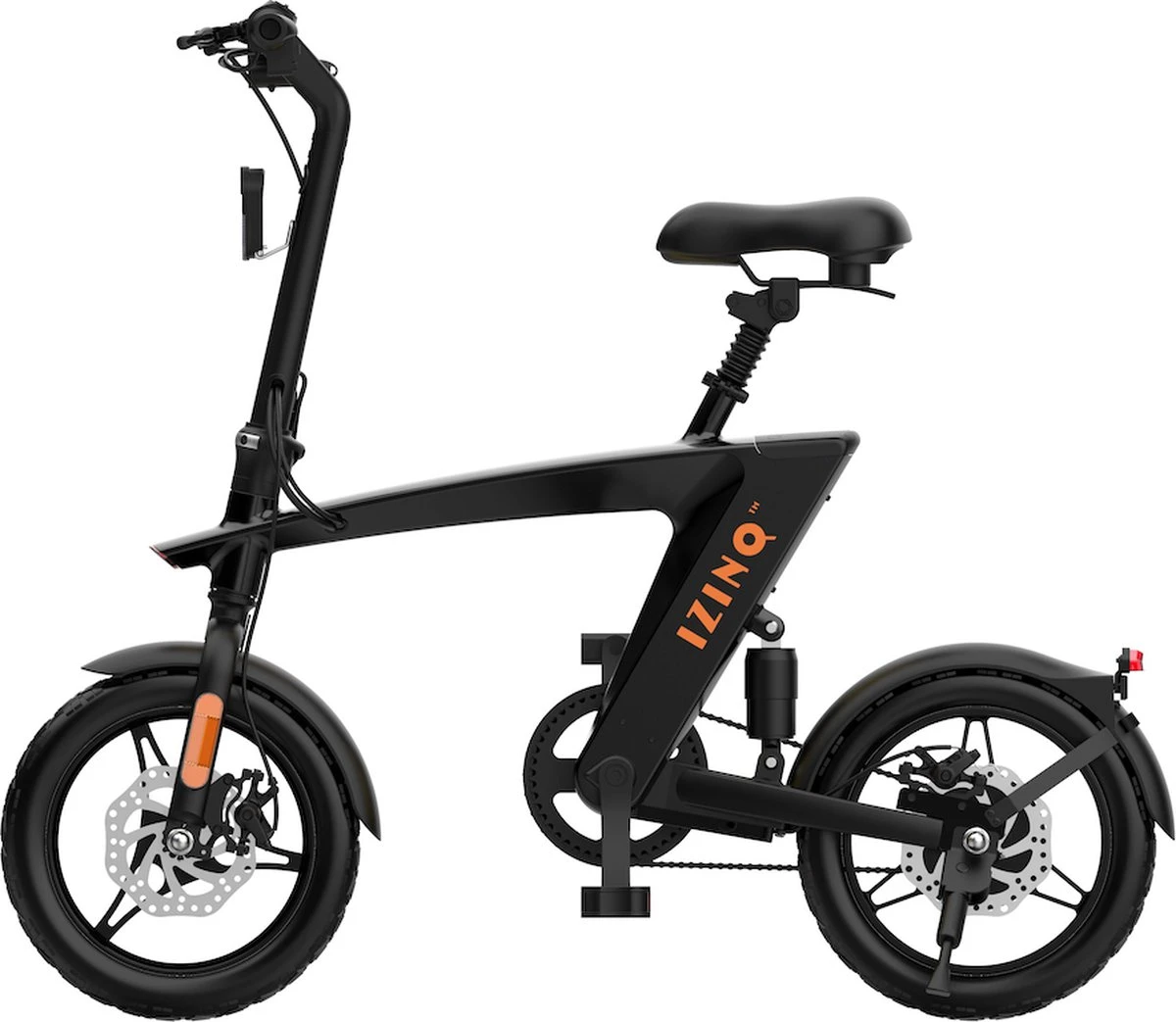 IZINQ H1 - Fiets / Vouwfiets / Elektrische Scooter - 14" Luchtbanden - Lithium 10.0Ah 36V - Zwart/Oranje - 25km/u - Volwassenen En Kinderen - Windgoo 17 IZINQ H1 - Fiets / Vouwfiets / Elektrische Scooter - 14" Luchtbanden - Lithium 10.0Ah 36V - Zwart/Oranje - 25km/u - Volwassenen En Kinderen - Windgoo - Afbeelding 15