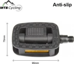 Fiets Pedalen - Anti Slip - Trappers Voor Fiets Met Reflector - 14.2mm Schroefdraad - 9/16 Inch -Zwart 18 Fiets Pedalen - Anti Slip - Trappers Voor Fiets Met Reflector - 14.2mm Schroefdraad - 9/16 Inch -Zwart -Fietswereld Verkoop 1200x1046 3