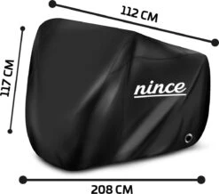 Nince Fietshoes Universeel Voor Alle Fietsen - Waterdicht 210D Oxford - Fiets Hoes Voor 2 Fietsen - Incl. Opbergzak - Zwart -Fietswereld Verkoop 1200x1059 3