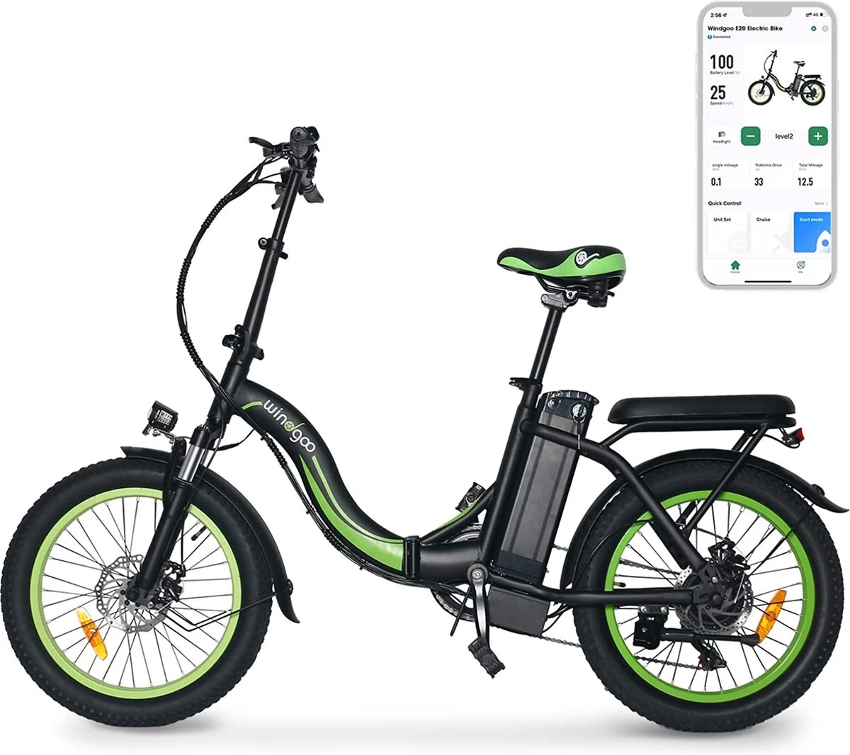 Merkloos Windgoo E20 Urban- Elektrische Fiets - E-bike - 20Inch - 12.5Ah - APP - Fat Tire - 7 Speed Shimano 3 Merkloos Windgoo E20 Urban- Elektrische Fiets - E-bike - 20Inch - 12.5Ah - APP - Fat Tire - 7 Speed Shimano