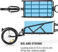 Klarfit Follower Fietsaanhanger Set - Fietskar 16" Luchtband - Aanhangwagen 35 Kg Belastbaarheid - Transporttas 120 Liter -Fietswereld Verkoop 1200x1077 1