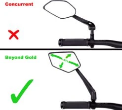 Beyond Gold - Fietsspiegel - Links - Reflectie Strip - E Step - Elektrische Fiets - Mountain Bike - Incl Grote Kijkhoek - Achteruitkijkspiegel - 360º Verstelbaar - Multifunctioneel - Incl Inbussleutel - Fiets Spiegel -Fietswereld Verkoop 1200x1083 2