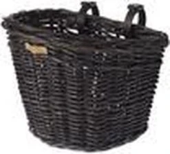 Basil Noir Fietsmand L - Voor - Rotan - Zwart Melee - Large -Fietswereld Verkoop 1200x1084