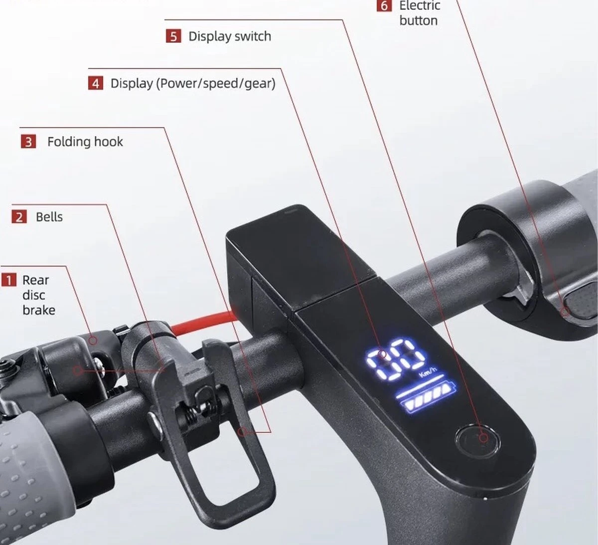 Comfort Inz - Long Range E Scooter - Elektrische Opvouwbare Step - 10.5Ah 350W - IOS Android Max. 31km/h 15 Comfort Inz - Long Range E Scooter - Elektrische Opvouwbare Step - 10.5Ah 350W - IOS Android Max. 31km/h - Afbeelding 13
