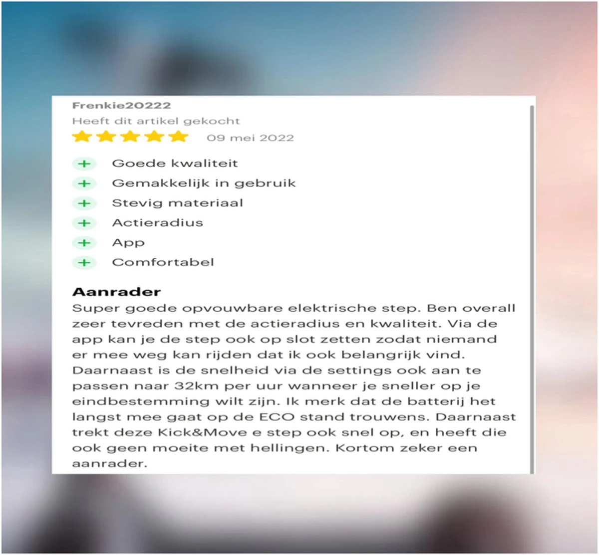 Kick&Move - Elektrische Step - E Scooter - Anti Lek Banden - 32 Km/u - App - LED Verlichting - Cruise Control - Schokbestendige Wielen - Anti Diefstal Optie 12 Kick&Move - Elektrische Step - E Scooter - Anti Lek Banden - 32 Km/u - App - LED Verlichting - Cruise Control - Schokbestendige Wielen - Anti Diefstal Optie - Afbeelding 10