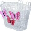 Basil Jasmin Butterfly Kinderfietsmand - Staal - Inclusief Haken - Wit -Fietswereld Verkoop 1200x1115