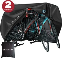 Merkloos Fietshoes - Voor 1 Fiets Of 2 Fietsen - Waterdicht - XXL - Ultra Sterk & Dik - Premium PU Coating - Met Opberghoes