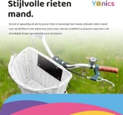 YUNICS Fietsmand - Rieten Fietsmand - Makkelijk Klik Systeem - 20 Liter - Wit -Fietswereld Verkoop 1200x1120 4