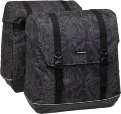 New Looxs Alba Double Bamboo Dubbele Fietstas - 42 Liter - Zwart