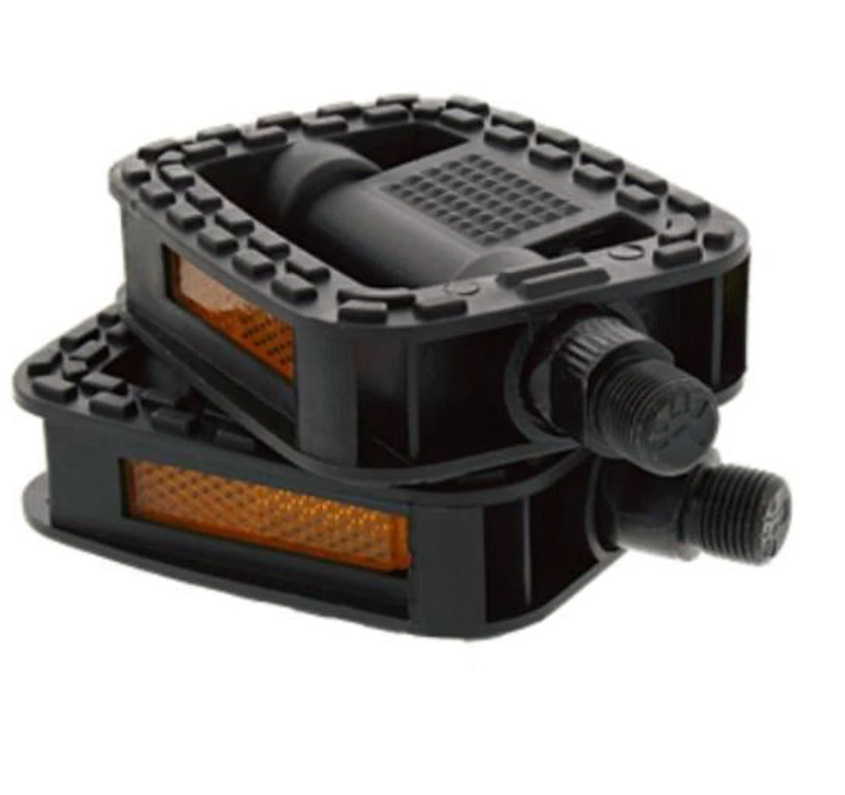 Fiets Pedalen - Anti Slip - Trappers Voor Fiets Met Reflector - 14.2mm Schroefdraad - 9/16 Inch -Zwart 4 Fiets Pedalen - Anti Slip - Trappers Voor Fiets Met Reflector - 14.2mm Schroefdraad - 9/16 Inch -Zwart - Afbeelding 2