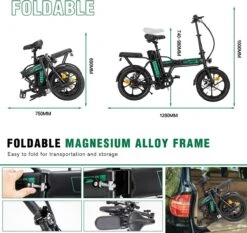 Hitway BK5 Elektrische Fiets | Opvouwbare E-bike | 16 Inch | Hitway BK5 250W Motor | Zwart -Fietswereld Verkoop 1200x1133 1