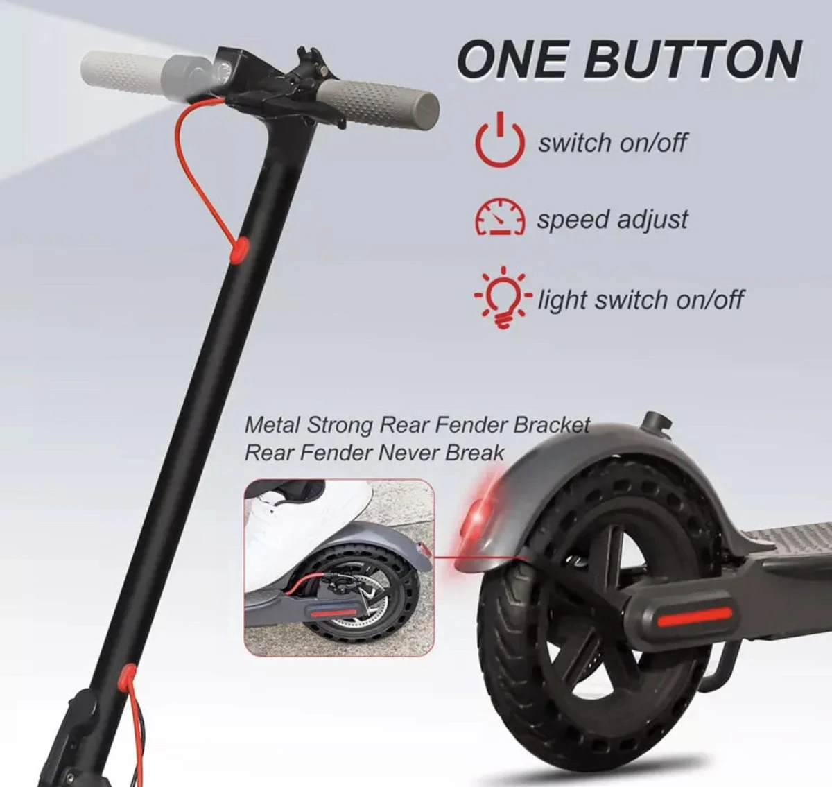 Comfort Inz - Long Range E Scooter - Elektrische Opvouwbare Step - 10.5Ah 350W - IOS Android Max. 31km/h 4 Comfort Inz - Long Range E Scooter - Elektrische Opvouwbare Step - 10.5Ah 350W - IOS Android Max. 31km/h - Afbeelding 2