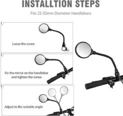 Merkloos 1 Stuk Fiets Achteruitkijkspiegel Groothoek Bolle Spiegel Mountainbike Veiligheid Spiegel Handvat Zachte Pijp 8cm -Fietswereld Verkoop 1200x1136 4