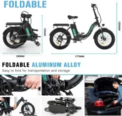 HITWAY Elektrische Fiets | 20" Opvouwbare Volwassen Vette Fiets | Batterij 36V/11,2Ah,Motor 250W, Max Bereik 35-90km | E Bike City -Fietswereld Verkoop 1200x1142