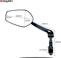 EasyDo Fietsspiegel Ebike Incl Grote Kijkhoek - Achteruitkijkspiegel - Links - 360º Verstelbaar - Multifunctioneel - Incl Inbussleutel -Fietswereld Verkoop 1200x1143 5