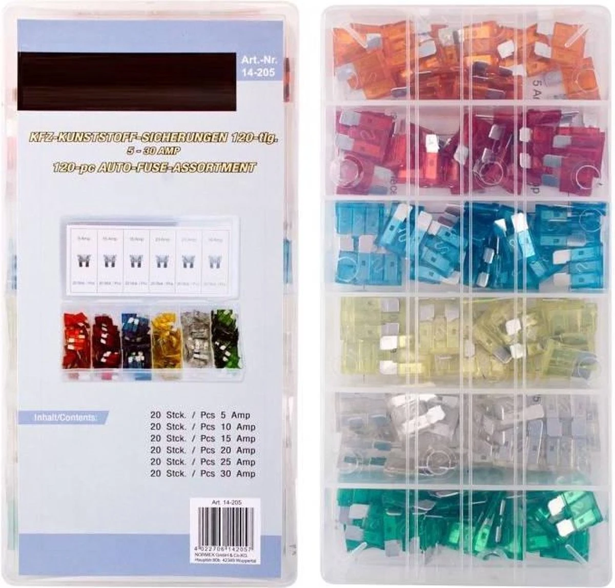 Benson Steekzekeringen Set - 120 Delig - Div Soorten AMP Zekeringen 5 Benson Steekzekeringen Set - 120 Delig - Div Soorten AMP Zekeringen - Afbeelding 3