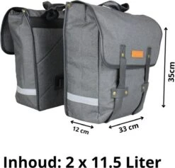Dubbele Fietstas Grijs/zwart - Kleine Fietstas Dubbel - Fietstassen Waterdicht - 23 Liter - Fluorescerend - Stevige Fietstas -Fietswereld Verkoop 1200x1152 2