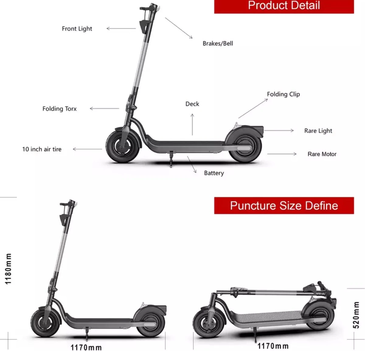 Suotu Elektrische Step M5 - 10 Inch Pro - E Scooter - 25 Km/u Speed 350W 11 Suotu Elektrische Step M5 - 10 Inch Pro - E Scooter - 25 Km/u Speed 350W - Afbeelding 9
