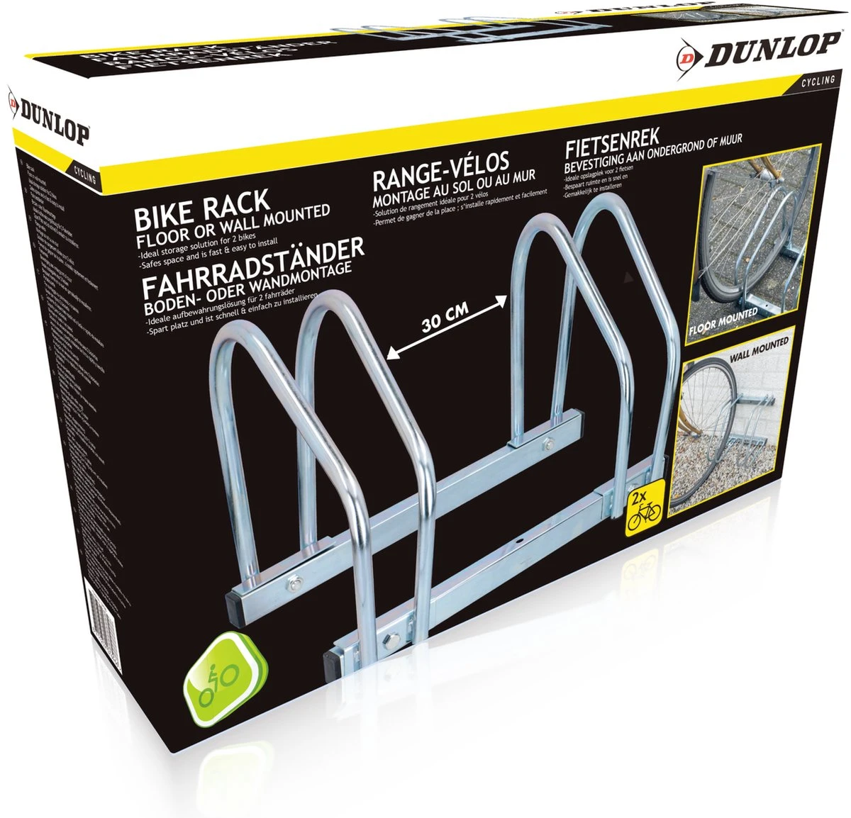 Dunlop Fietsenrek Voor 2 Fietsen - Aluminium - Voor Aan De Muur Of Op De Grond 8 Dunlop Fietsenrek Voor 2 Fietsen - Aluminium - Voor Aan De Muur Of Op De Grond - Afbeelding 6