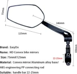 EasyDo Fietsspiegel Ebike Incl Grote Kijkhoek - Achteruitkijkspiegel - Links - 360º Verstelbaar - Multifunctioneel - Incl Inbussleutel -Fietswereld Verkoop 1200x1156 5