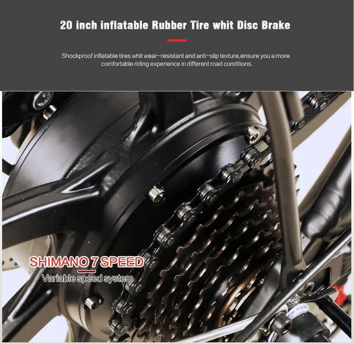 Samebike Elektrische Vouwfiet - Shimano 7 Speed Derailleur - 48V/ 10Ah Lithium Batterij - Aluminium -sportief/modern - 35km/u - Wit 5 Samebike Elektrische Vouwfiet - Shimano 7 Speed Derailleur - 48V/ 10Ah Lithium Batterij - Aluminium -sportief/modern - 35km/u - Wit - Afbeelding 3