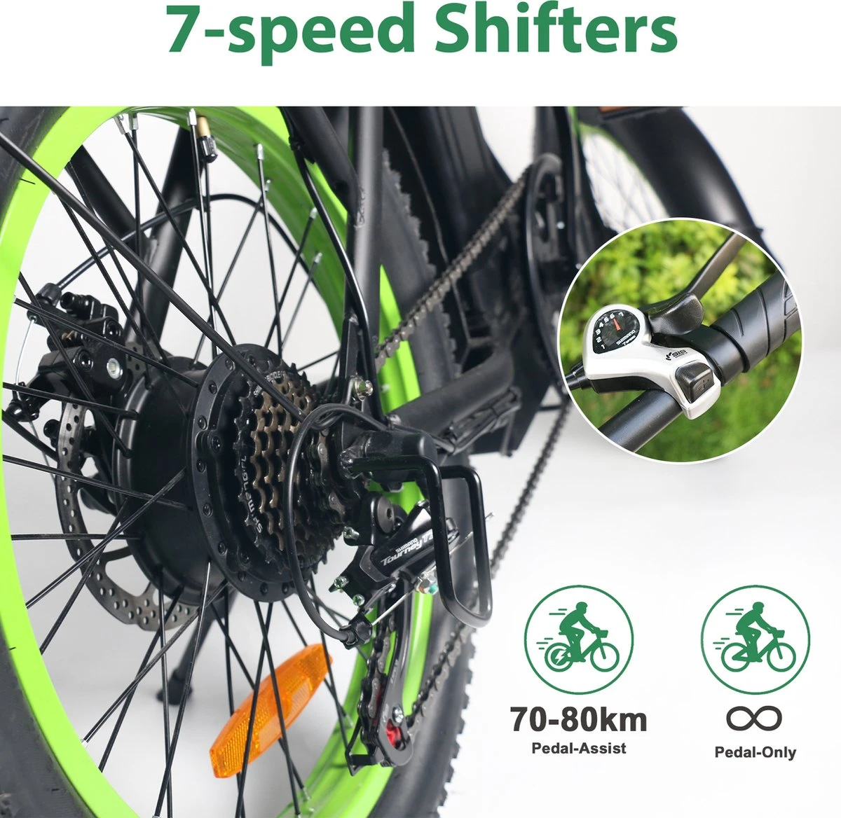 Merkloos Windgoo E20 Urban- Elektrische Fiets - E-bike - 20Inch - 12.5Ah - APP - Fat Tire - 7 Speed Shimano 8 Merkloos Windgoo E20 Urban- Elektrische Fiets - E-bike - 20Inch - 12.5Ah - APP - Fat Tire - 7 Speed Shimano - Afbeelding 6